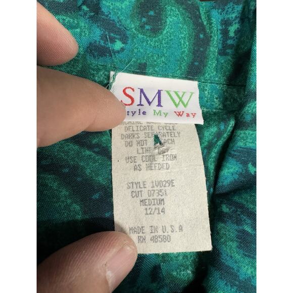 Vintage Style My Way M Green Purple Gold Baroque Medusa Head Medallion Tunic Top - Picture 3 of 10